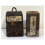 Cast Iron Strike & Time Clock Weights Pair
