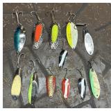 Vintage Spoon Fishing Lures Chrome Chartreuse