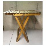 Vintage Wood Slat Table Folding Stand