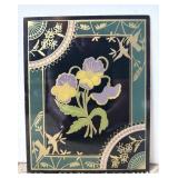 Clock Glass Reverse Painted Door Panel Art Nouveau