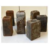 Antique Cast Metal 8 Day Clock Weights
