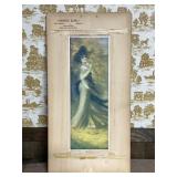 Antique Lithograph Calendar Ad Art Nouveau Print