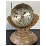 Ship's Time Brass Porthole Clock w/ Hungarian Coin