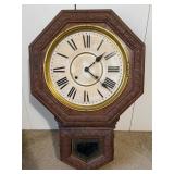 EN Welch Gentry Pressed Oak Short Drop Clock