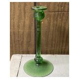 Uranium Depression Glass Candlestick Holder