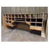 Vintage Cubby Shelf Mail Sorting Wood Rack