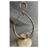 Rustic Wrought Iron Candle Holder 12in