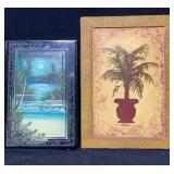 Tropical Painted Tile Wall Art Pair