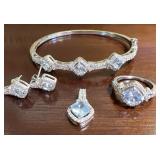 Simulated Aquamarine Cubic Zirconia Jewelry