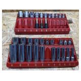 Snap-On Sockets With Original Red Trays Vintage
