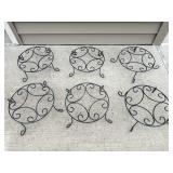 Metal Low Plant Stand Bases Set of Six