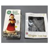 Lighted Tree Toppers GE Santa Star Christmas Tops