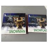 Holiday Icons LED Snowman Snowflake Pair