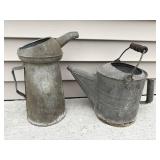 Vintage Metal Watering Can Pair