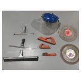 Contractor Lot, Cut Wheels Squeegees Rasps Mask