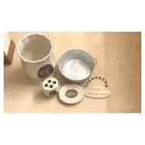Ceramic Bathroom Set & Rustic Galvanized Decor