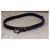 Vintage Dark Braided Leather Belt
