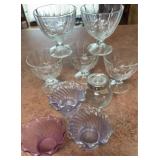 Vintage atomic star glass, ice cream, cups, and