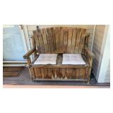 Log Adirondack Style Bench 51x21x42'