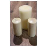 Cream Pillar Candle Set 6-8x3-4'