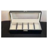Black Faux Leather Watch Box Organizer