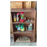 Wooden Shelf w Assorted Items