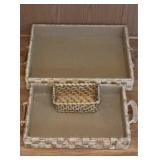 Sears Abaca Tray L & M & Wicker Basket