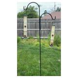Double Shepherd's Hook w 2 Bird Feeders