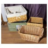 Woven Basket Set w 2 More Woven Baskets