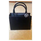 Elegant Black Velvet Evening Handbag.