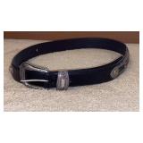 Western-Style Black Leather Belt