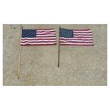 2 Vintage Mini U.S. Parade Flags
