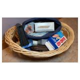 Wicker Basket w Band-Aid Grooming Kit & More