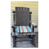 Wooden Rocker w Cushion 26x22x44'