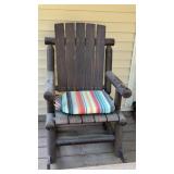 Wooden Rocker w Cushion 26x22x44'