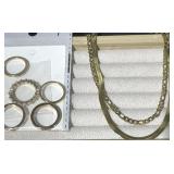 Daili Gold Tone Jewelry Set 7 Pieces