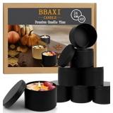 24 Black Candle Tins 4oz
