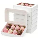 50 White Bakery Cookie Boxes 8x5x2