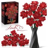 3Dark Kiss Red Rose Building Block Set 546pc