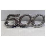 Vintage Metal 500 Script Emblem 2.25ï¿½