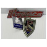 Vintage Emblems Pontiac Plymouth & Peerless