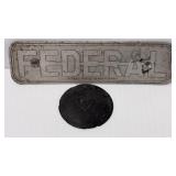 Vintage Ferrari Control Grip & Federal Emblem