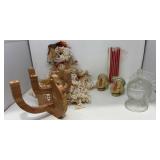 Thanksgiving Turkey Decor, Candles & Scarecrow Lot