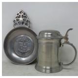 Pewter Tankard & Plate