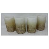 Glittered 5ï¿½ LED Pillar Candles