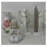 Porcelain Angel & Prayer Figurine Decor Lot