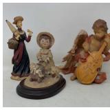 Victorian Lady, Child & Angel Figurines