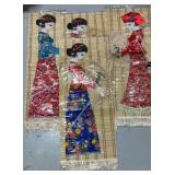 Asian Fabric Lady Wall Hangings 36"!