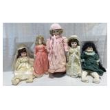 Vintage Porcelain & Cloth Doll Lot