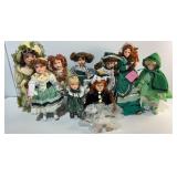 Porcelain Collector Doll Group of Nine